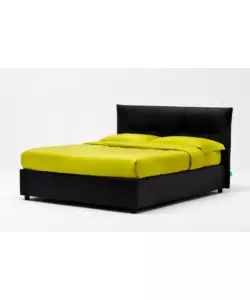 Letto matrimoniale "easy" nero con rete e contenitore, 160x190 cm